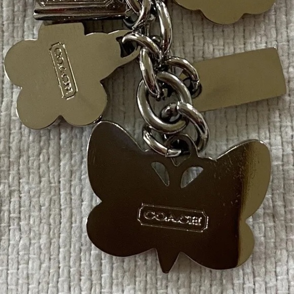 EUC Coach Spring Floral Butterfly Keychain Fob Bag Charm - Picture 7 of 9